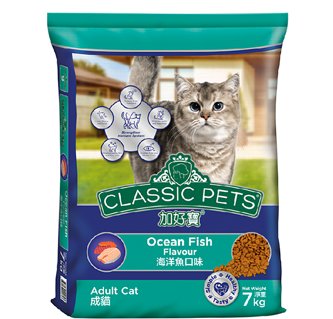 CLASSIC PETS 加好寶 成貓用 乾糧, 海洋魚口味, 7kg, 1袋