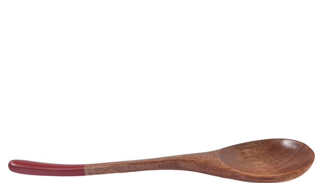 佐和陶瓷 漆器圓匙 日本製 16.5 x 4.5cm, 赤色, 1支