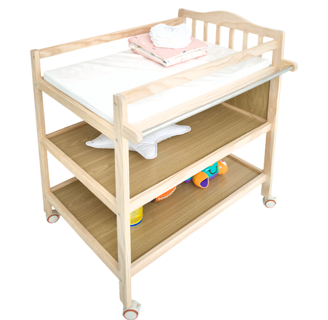 SMARTMOM 皇家Baby尿布台 含墊子, 原木色