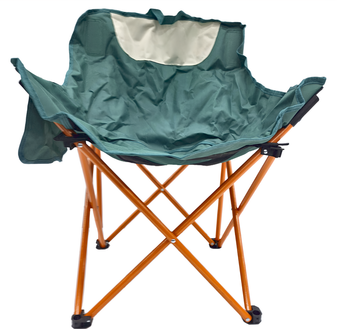 露營便攜折疊月亮椅 牛津布耐磨抗撕裂 超強承載力150KG 展開尺寸69x43x44cm 顏色隨機, 1個