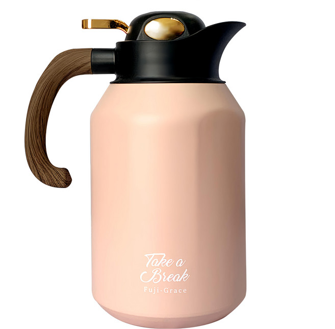 FUJI-GRACE 富士雅麗 316不鏽鋼快開咖啡保溫壺, 奶茶, 1.7L, 1個