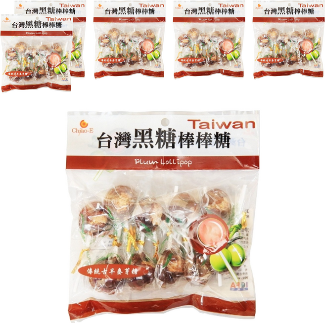 Chiao-E 巧益 台灣黑糖小梅棒, 140g, 6袋