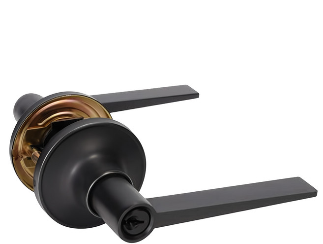 水平門鎖 鋅合金材質 木門/鋁塑門適用, 黑色, 1組