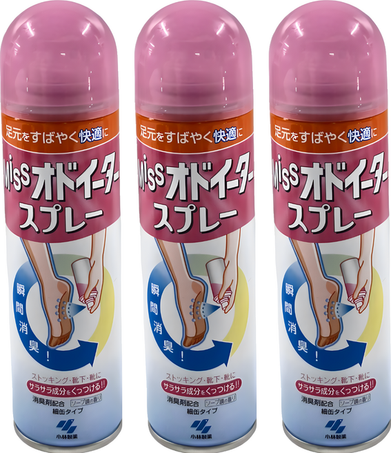 KOBAYASHI 小林製藥 Miss 腳臭噴霧 150ml 男女皆可使用, 3瓶, 1入