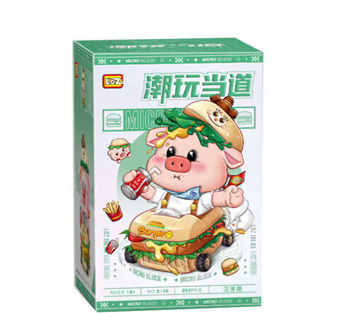 LoZ 潮玩當道 微型迷你積木, 漢堡豬, 1盒