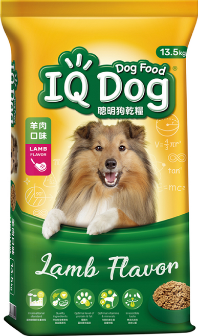 IQ Dog 聰明狗 乾糧, 羊肉口味, 13.5kg, 1袋
