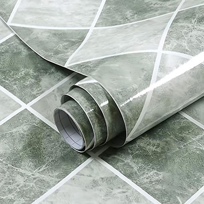 WA. WALL ART 防水自黏壁紙, 仿大理石 灰色菱格