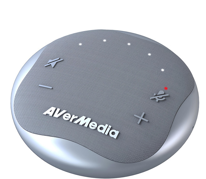 AVerMedia 圓剛科技 智慧通話會議揚聲器 AS111 輕便小巧 120克 智慧一鍵靜音, 星光銀