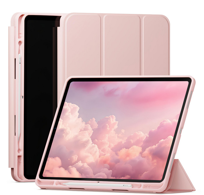 SINJIMORU 平板電腦智能保護套 附筆槽, 粉色沙灘, 1個