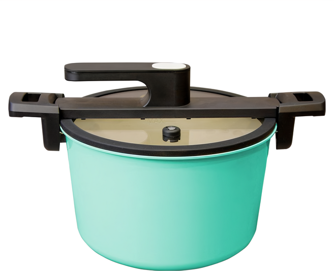 GOZENBO 御膳坊 陶瓷低壓力快鍋 24cm, 6L, 綠色 + 黑色, 1個