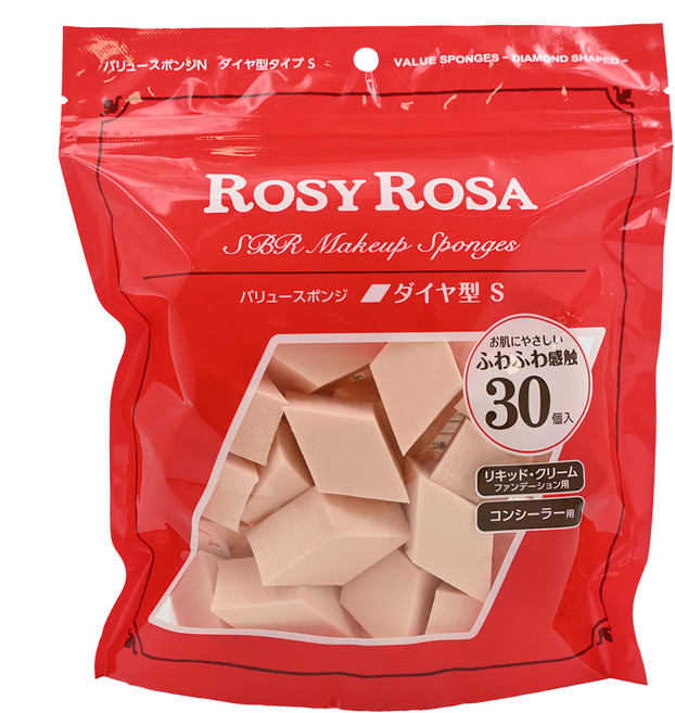 ROSY ROSA 粉底液粉撲 菱型 30個入 SBR材質, 1包