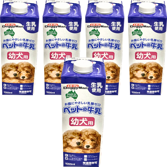 DoggyMan 多格漫 澳洲犬用牛奶 幼犬用, 5瓶, 1000ml, 牛奶