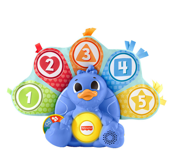 fisher-price 費雪 LINKIMALS聲光學習 9個月以上適用, 小孔雀 多色, 1個