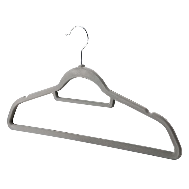 小麥購物 植絨衣架, 灰色, 20個