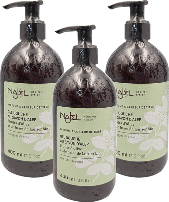 NAJEL 阿勒坡古皂沐浴露 梔子花, 400ml, 3瓶
