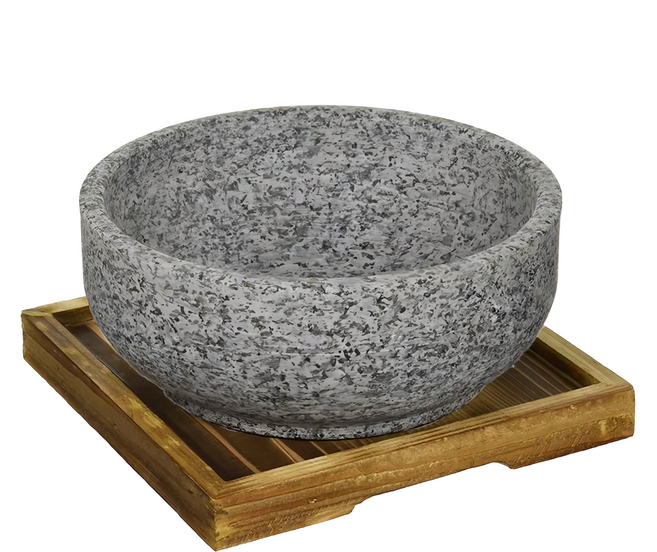 PEARL LIFE 珍珠金屬 石燒石鍋拌飯鍋 H-2709, 1個, 18cm, 天然石材色