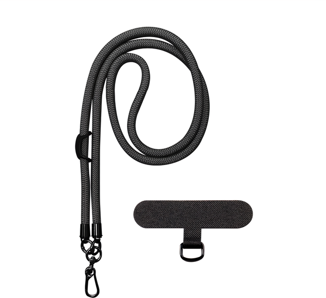 Timo 戶外登山可調式加厚版粗棉繩, 經典黑, 1條