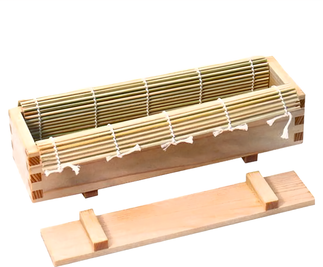 木創 檜木捲壽司套組 日本製造 附捲簾 約26x7.5x5.5公分, 1組, 木色