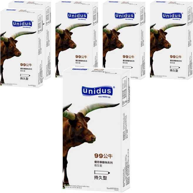 unidus 優您事 動物系列 99公牛持久型衛生套, 12個, 6盒