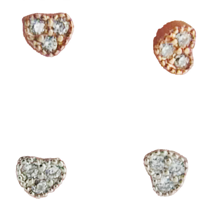 Brilliant Beauty 耀眼美人 銀色玫瑰金微觀心鑽鋯石鑽養耳棒鈦閃耀 鈦鋼耳環