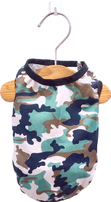 SassyDog 寵物服飾 冷感背心, 迷彩綠, 1件