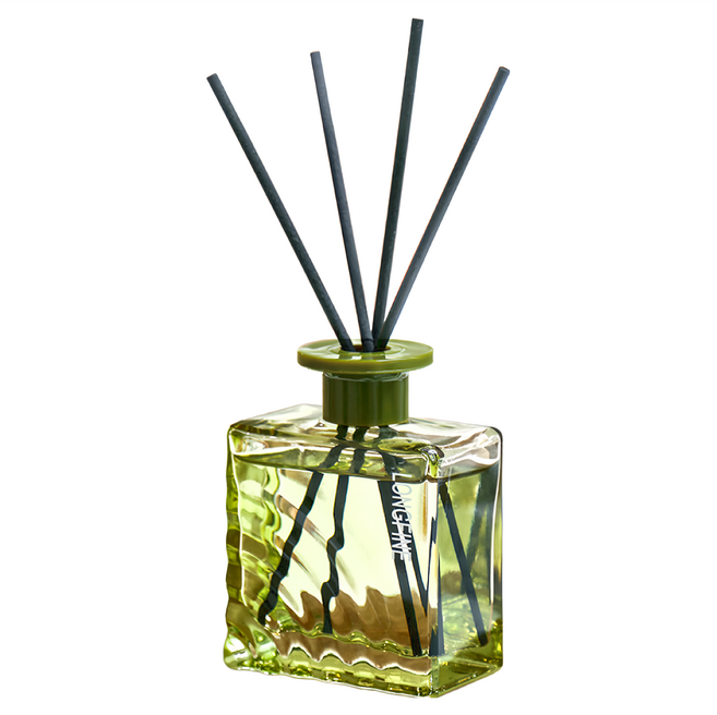 植物精油 復古黑波紋瓶乾燥花無火藤條香薰擺飾, 威斯汀白茶, 200ml, 1瓶