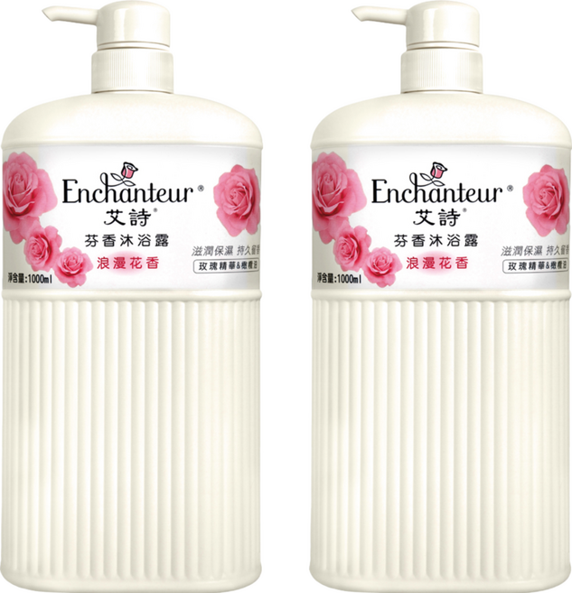 Enchanteur 艾詩 芬香沐浴露 浪漫花香, 1L, 2瓶