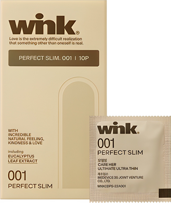 동아제약윙크 퍼펙트 슬림 001 일반형 콘돔, 10개입, 1개