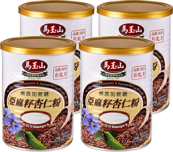 馬玉山 亞麻籽杏仁粉, 400g, 4罐