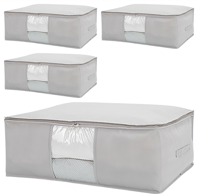 comet Home 布質棉被收納袋 93L, 灰色, 4個