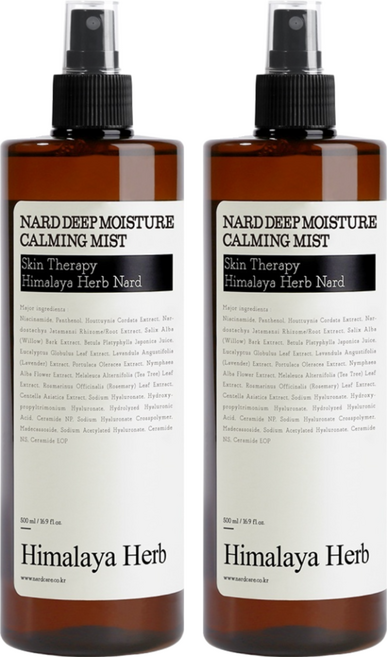 NARD 深層保濕舒緩噴霧 含玻尿酸 積雪草萃取物 弱酸性低刺激, 500ml, 2瓶
