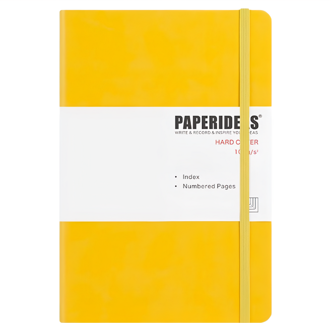 PAPERIDEAS A5 硬皮 橫線筆記本, 檸檬黃, 1本