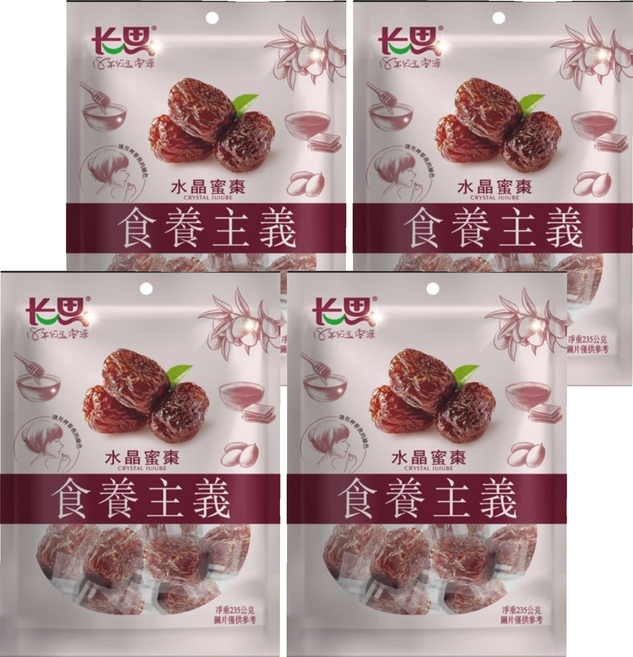 長思 水晶蜜棗, 235g, 4包