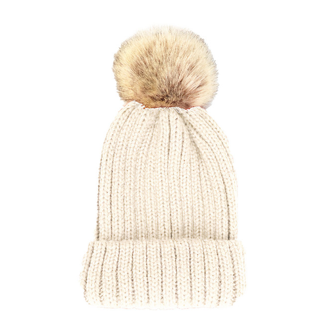 JAR嚴選 可拆卸大毛球親子保暖針織毛帽 成人款