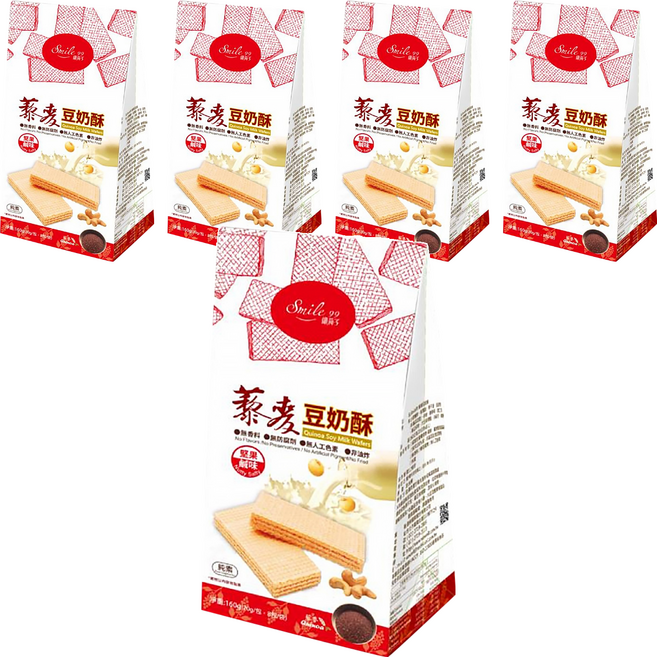 Smile 99 纖莉子 藜麥豆奶酥 堅果鹹味, 160g, 5袋