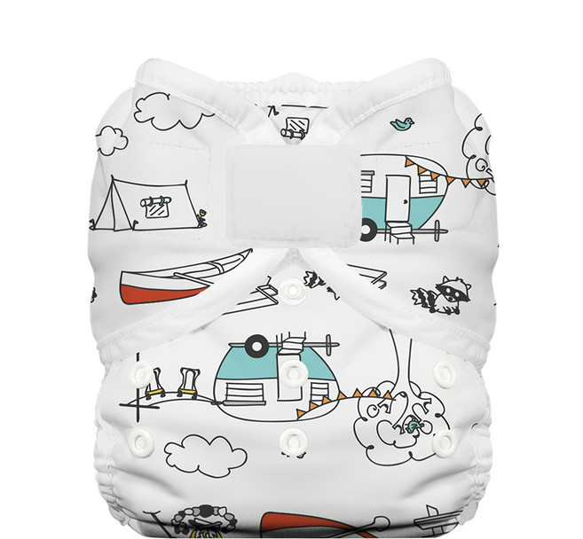 THIRSTIES 魔鬼氈防水尿布兜 1號 0-9個月 3-8kg, Happy Camper, 1件