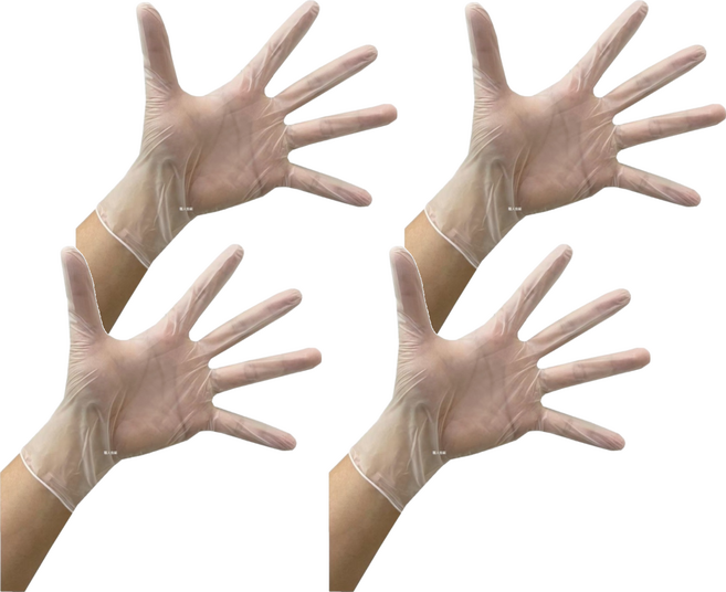 MEDIHAND 美恆 PVC透明手套 XL 繽紛, 50個, 4盒