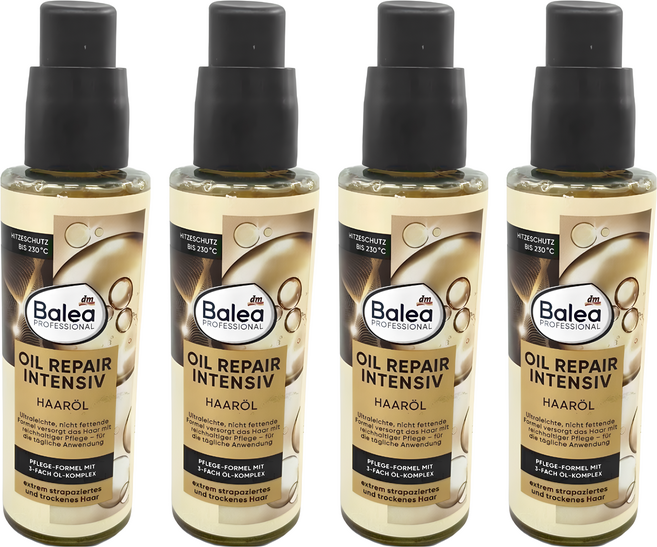 dm Balea 芭樂雅 摩洛哥堅果護髮油 染燙受損髮適用 保濕撫平毛躁 給予秀髮光澤感, 100ml, 4瓶