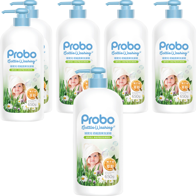 Probo 博寶兒 奶瓶蔬果洗潔精, 650g, 6瓶