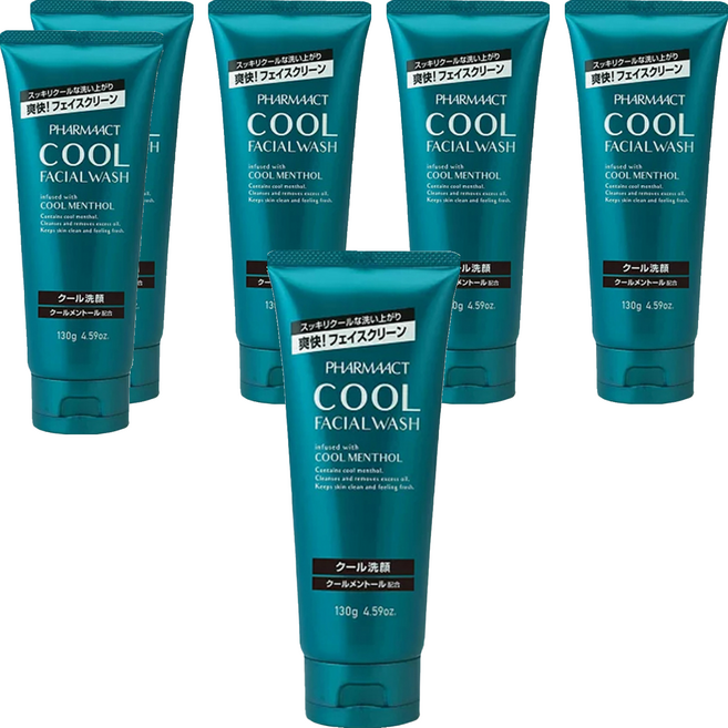 PHARMAACT COOL FACIAL WASH 薄荷洗面乳, 130g, 6件