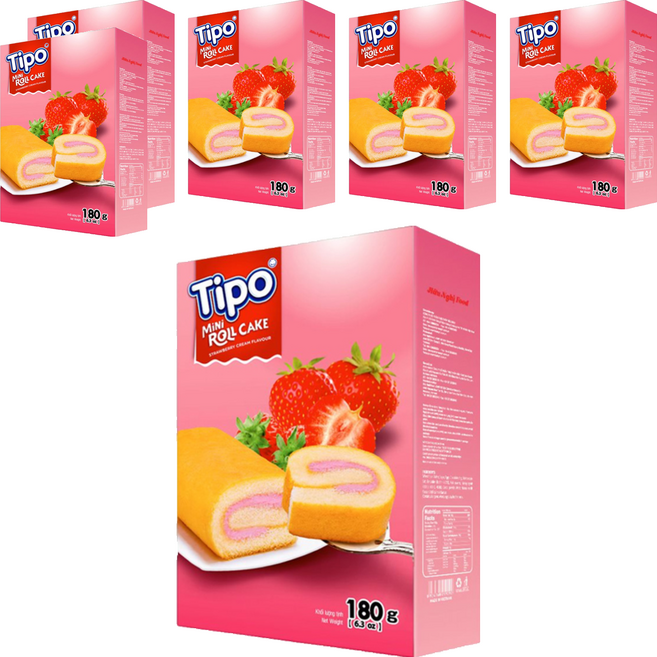 Tipo 瑞士捲 草莓口味, 180g, 6盒