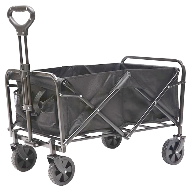 SC優選 全鋼車架露營車越野折疊小推車 5吋輪 70 x 46cm, 黑色, 1台