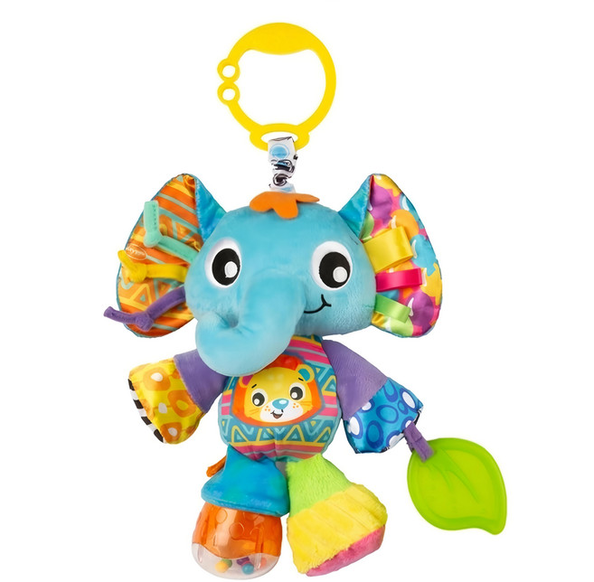 playgro 培高 吊掛玩具, 1個, 歡樂大象 藍色 + 黃色 + 綠色