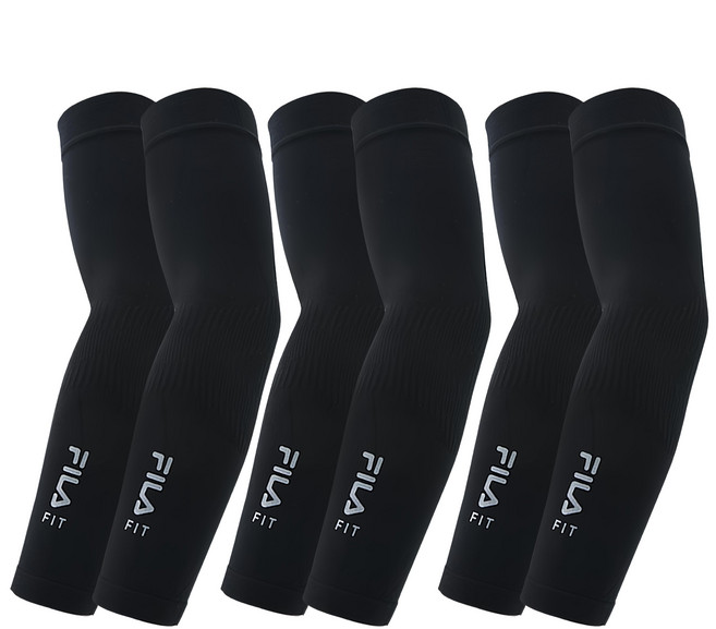 FILA 斐樂 Fit 涼感袖套, 黑色, 3組