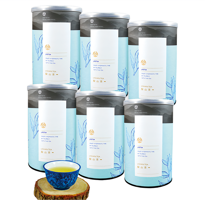 龍源茶品 鑫龍源 梨山茶自然回甘烏龍茶葉 附提袋, 150g, 1組, 6罐