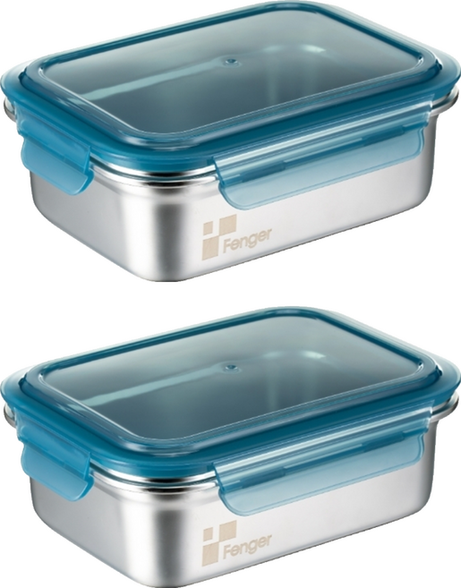 Fenger 可微波不鏽鋼保鮮盒 800ml, 容器 + 蓋子, 2個
