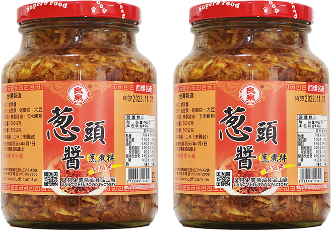 良泉 蔥頭醬 內容量600g 固形量, 500g, 2罐