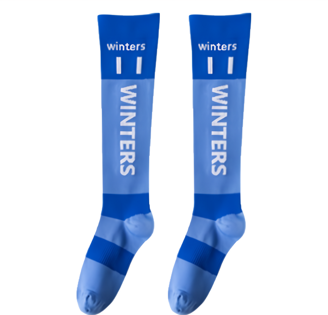 PORA BELLA 女款 彩色拼接運動壓力襪, 淺藍色, 1雙