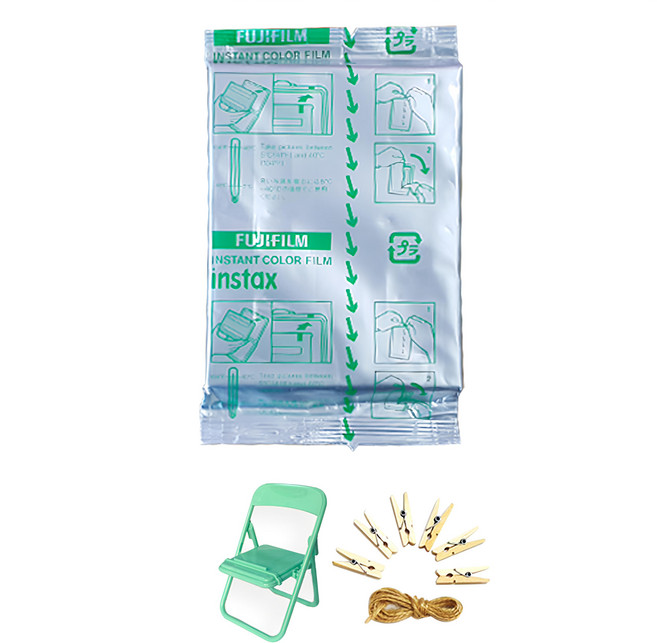 FUJIFILM 富士 instax 拍立得寬幅底片 10張 + 照片椅 + 照片線夾組, 1套