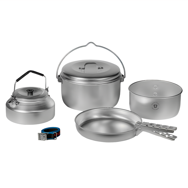 Trangia Camping Set 24 超輕鋁露營鍋具 附水壺, 銀色, 1組